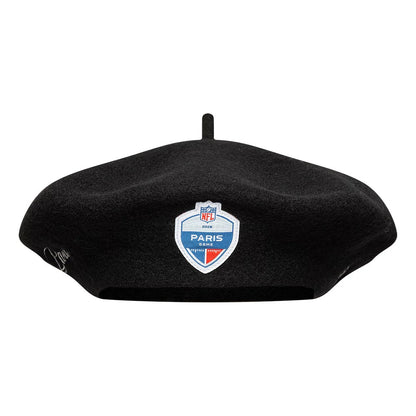 Pictured is this NFL International Games 2026 Paris Beret in black. 2