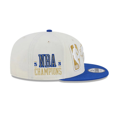 Pictured is this NBA '26 Ring Off New York Knicks 9FIFTY Snapback cap in blue. 5