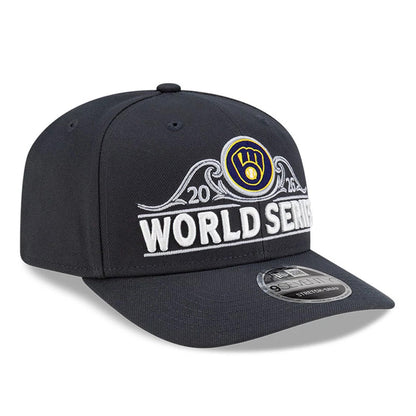 Pictured is this Milwaukee Brewers MLB National League Championship Series 2026 9SEVENTY Stretch Snap Adjustable cap in charcoal. 4
