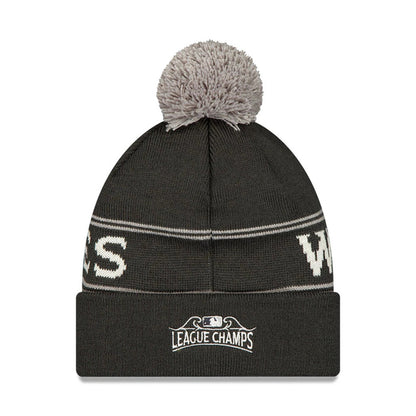 Pictured is this Tampa Bay Rays MLB American League Championship Series 2026 Bobble Knit Beanie hat in charcoal. 2