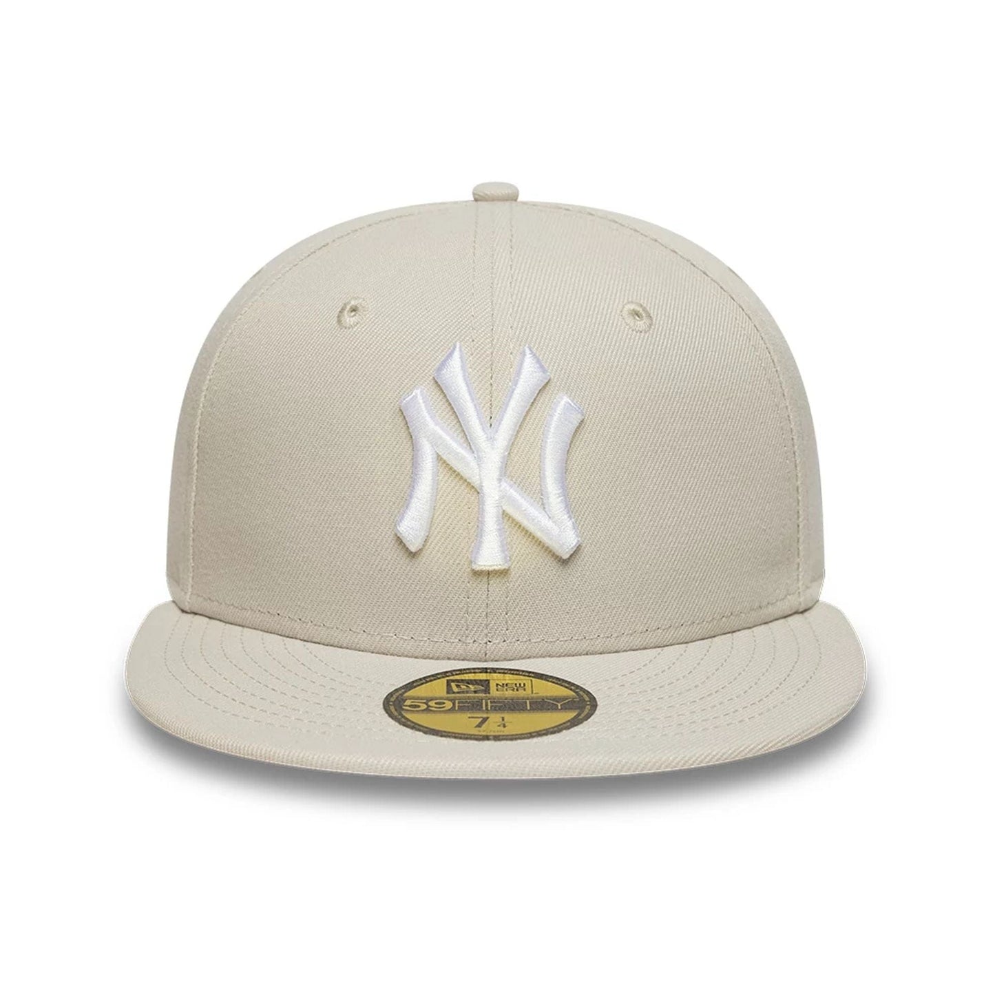 Pictured is this MLB New York Yankees 59FIFTY Fitted cap in beige. 3