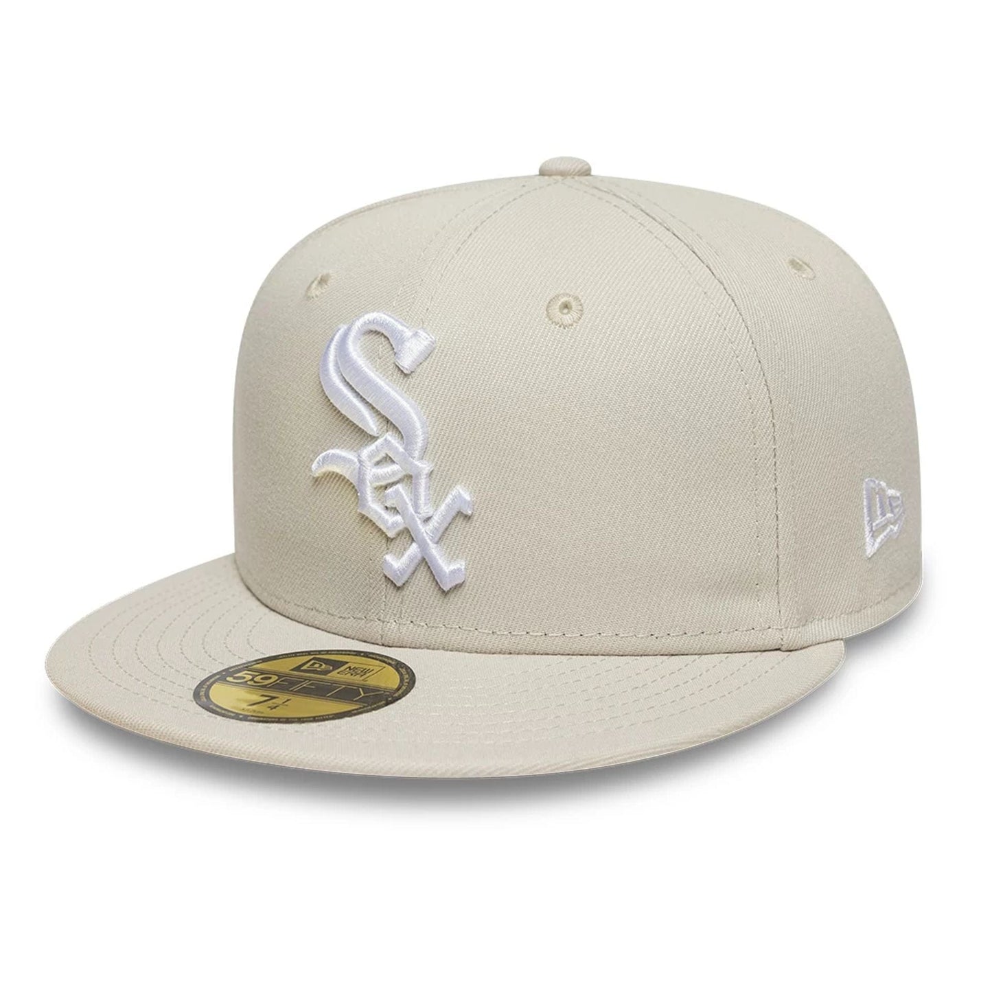 Pictured is this MLB Chicago White Sox 59FIFTY Fitted cap in beige. 1