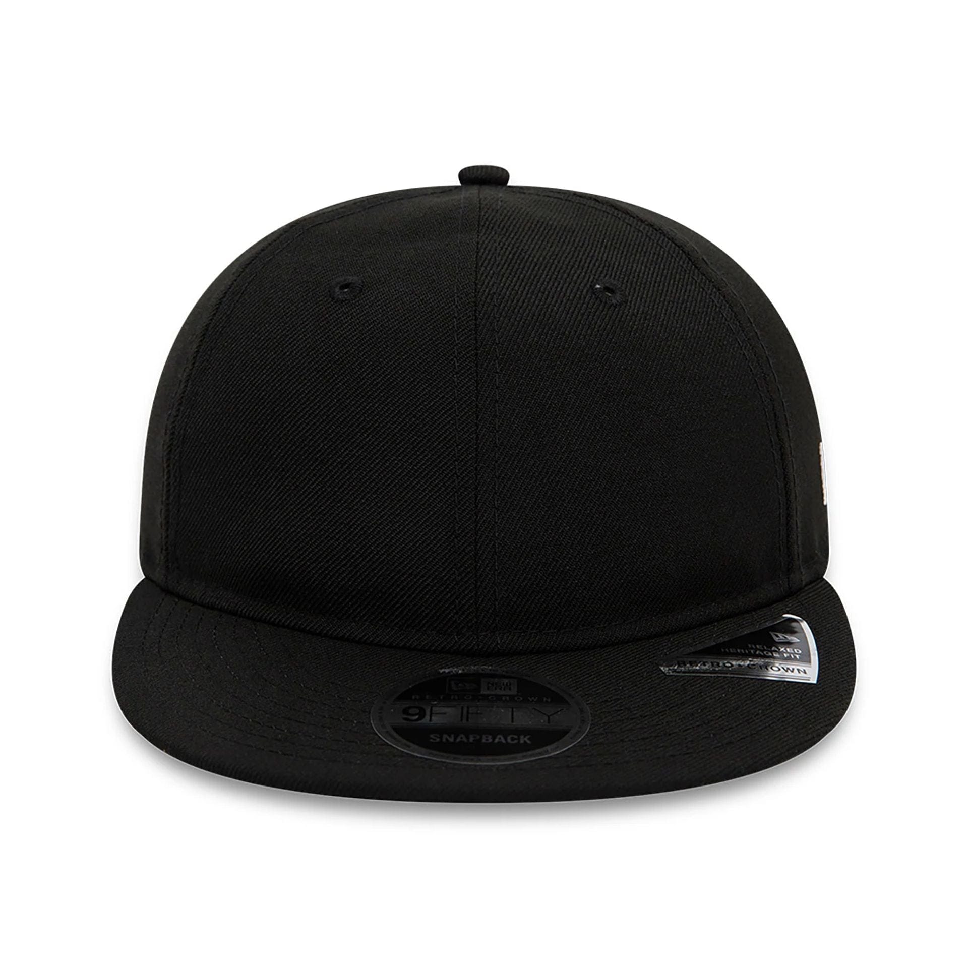 This is a Blank New Era Black Retro Crown 9FIFTY Snapback Cap 2