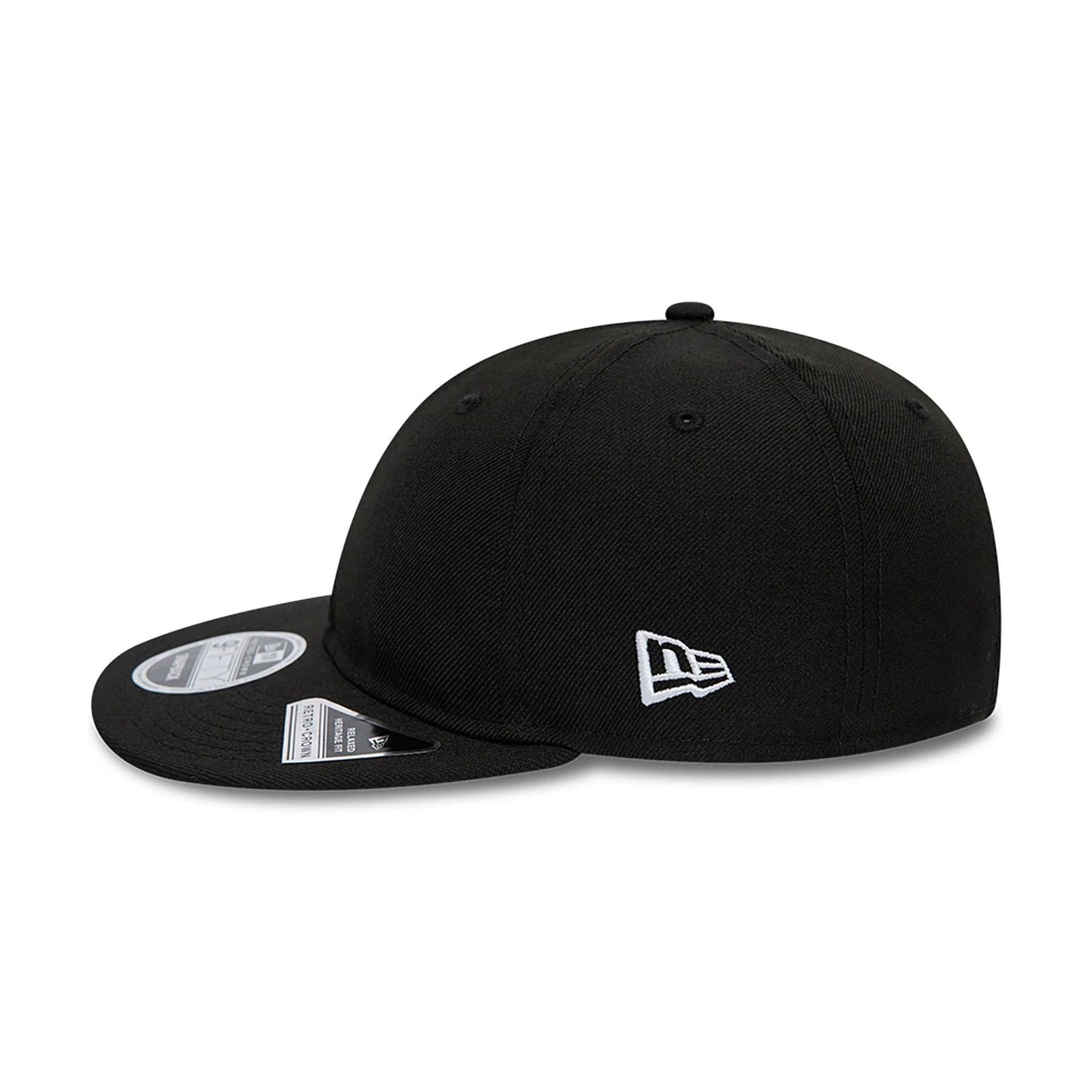 This is a Blank New Era Black Retro Crown 9FIFTY Snapback Cap 4