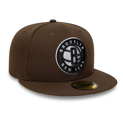 This is a Brooklyn Nets NBA Dark Brown 59FIFTY Fitted Cap 4