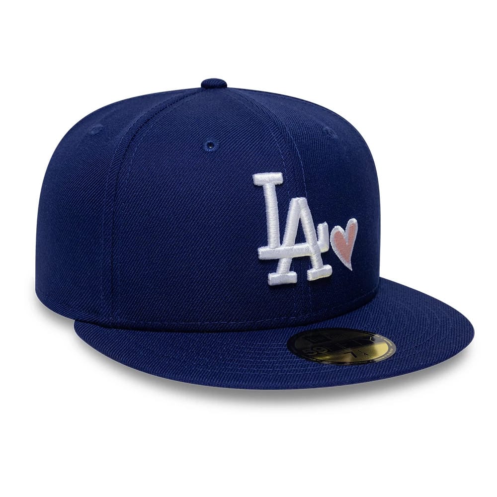 Pictured is this MLB Heart LA Dodgers 59FIFTY Fitted cap in dark blue. 5