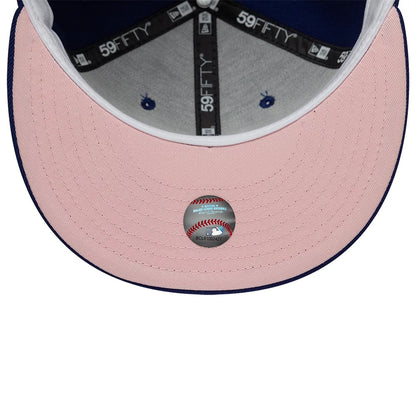 Pictured is this MLB Heart LA Dodgers 59FIFTY Fitted cap in dark blue. 2