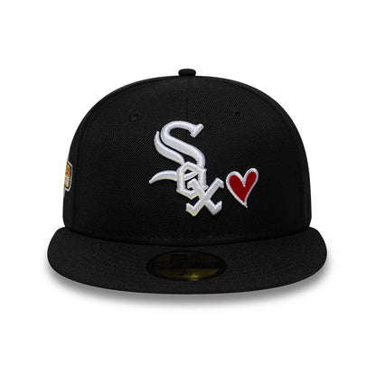 Pictured is this MLB Heart Chicago White Sox 59FIFTY Fitted cap in black. 3