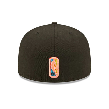 This is a Golden State Warriors Pink Glow Black 59FIFTY Fitted Cap 6