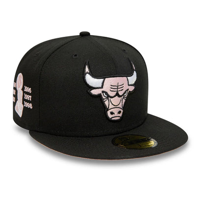 This is a Chicago Bulls NBA Specials Black 59FIFTY Fitted Cap 1