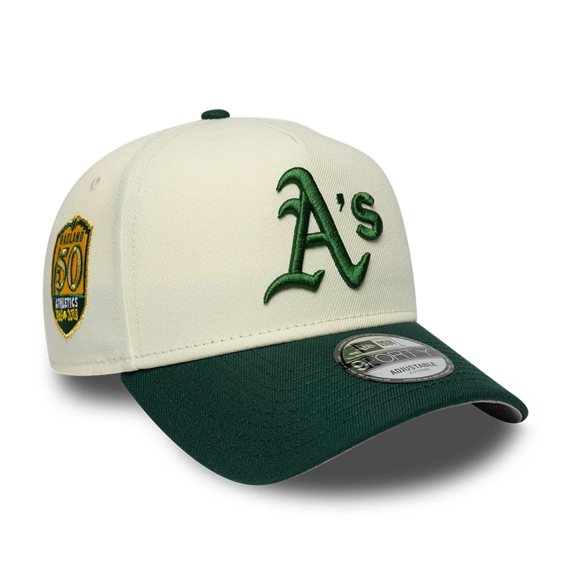 Pictured is this MLB Cooperstown Athletics 9FORTY A-Frame cap in white. 1