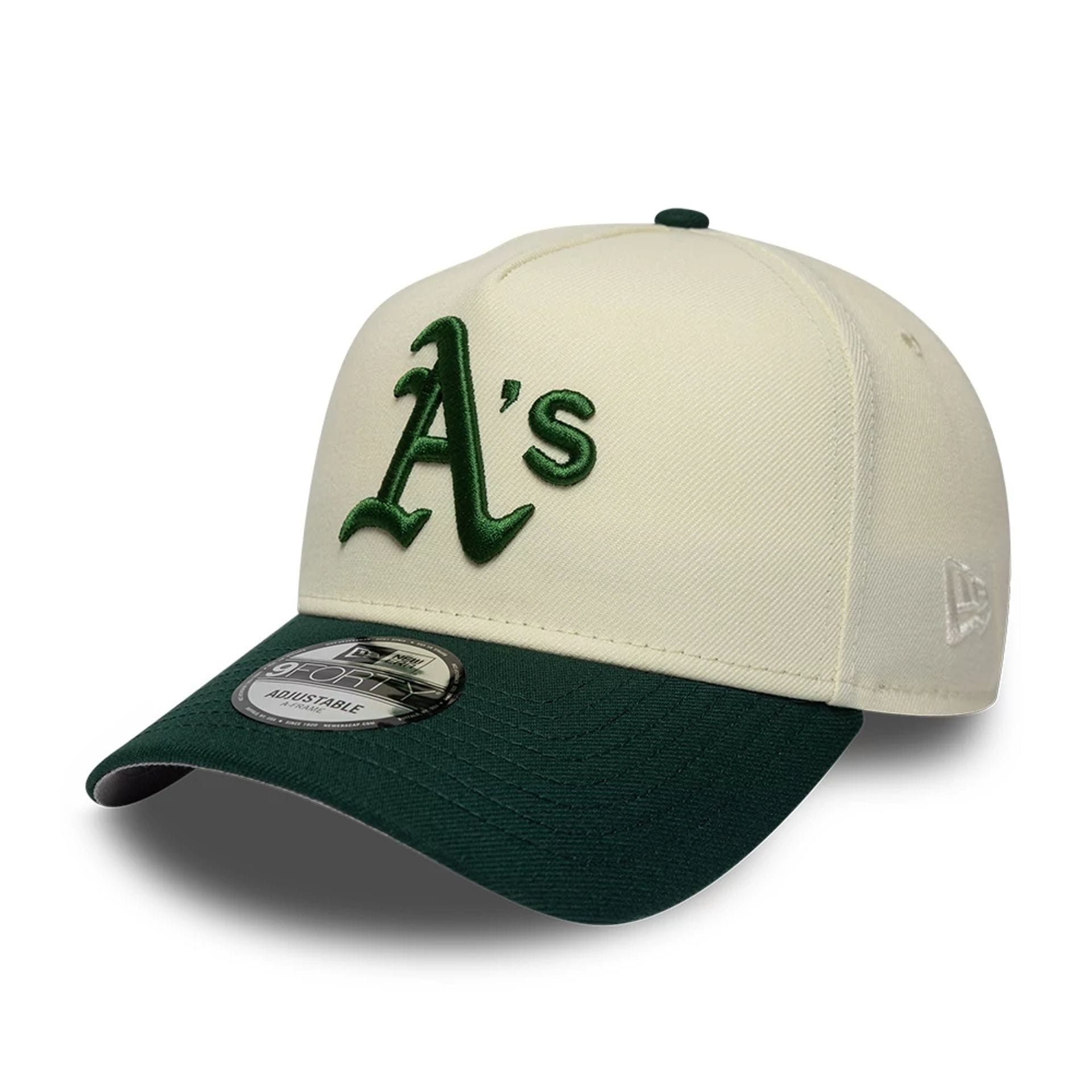 Pictured is this MLB Cooperstown Athletics 9FORTY A-Frame cap in white. 4