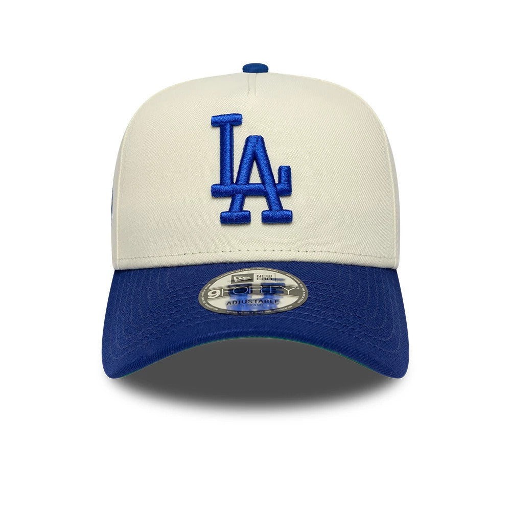 Pictured is this MLB Cooperstown LA Dodgers 9FORTY A-Frame cap in white & blue. 3