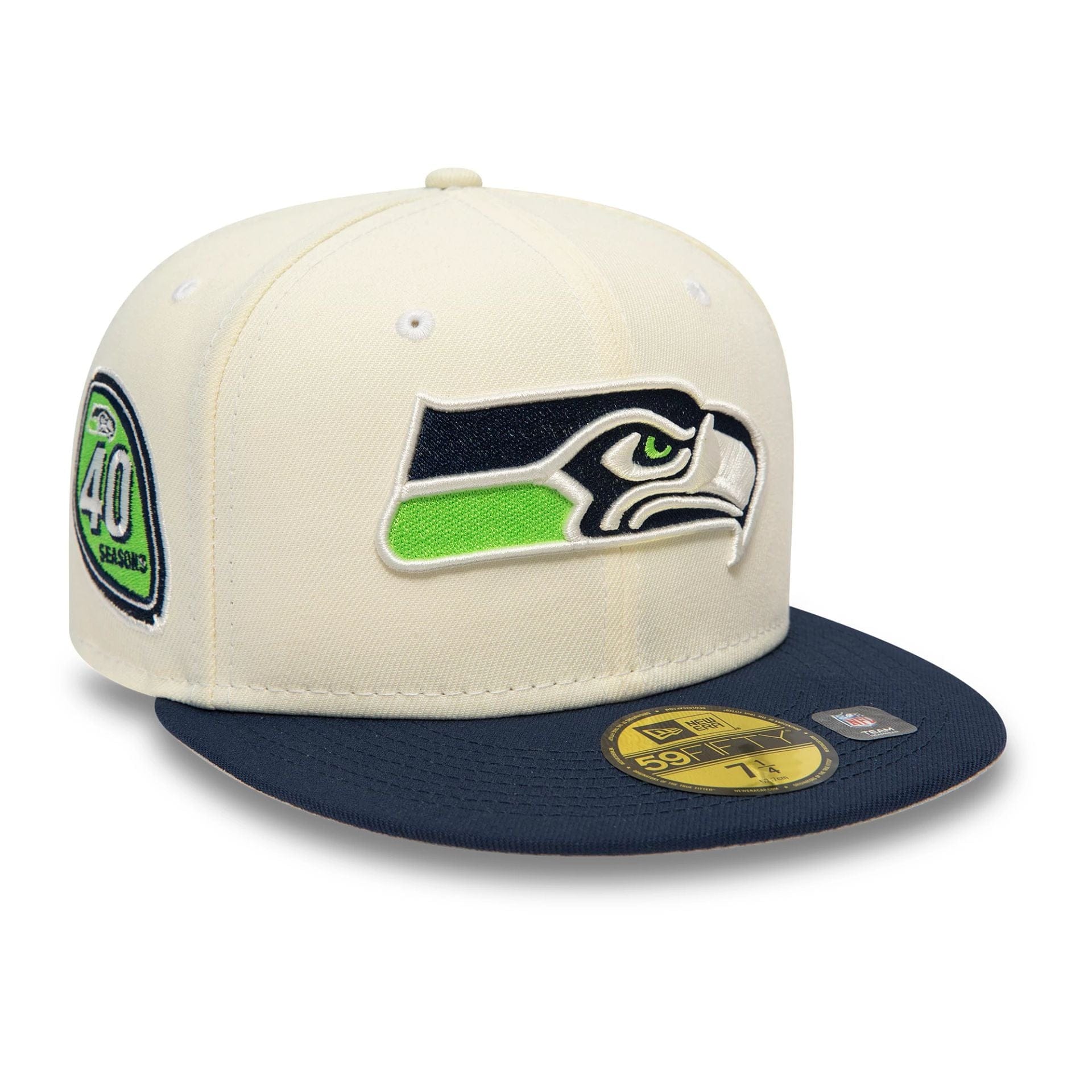 This is a Seattle Seahawks Chrome White 59FIFTY Fitted Cap 1