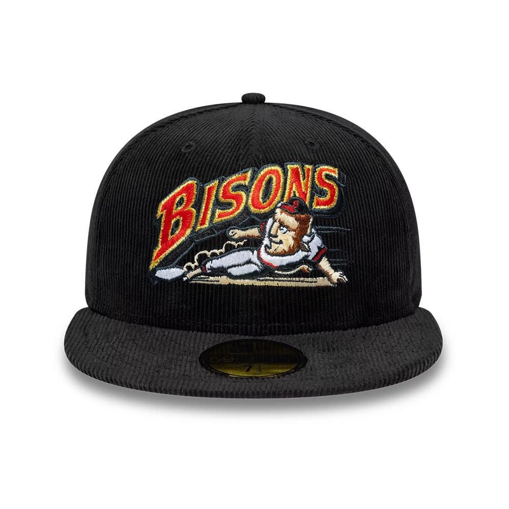 Pictured is this MiLB Hometown Buffalo Bisons 59FIFTY Fitted cap in black. 3