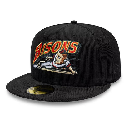 Pictured is this MiLB Hometown Buffalo Bisons 59FIFTY Fitted cap in black. 1