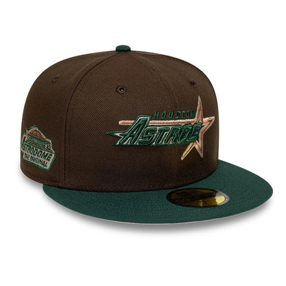 Pictured is this MLB Cooperstown Houston Astros 59FIFTY Fitted cap in dark brown & dark green. 1