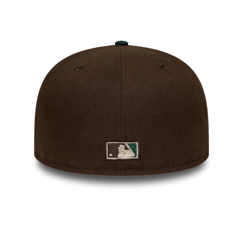 Pictured is this MLB Cooperstown Houston Astros 59FIFTY Fitted cap in dark brown & dark green. 5