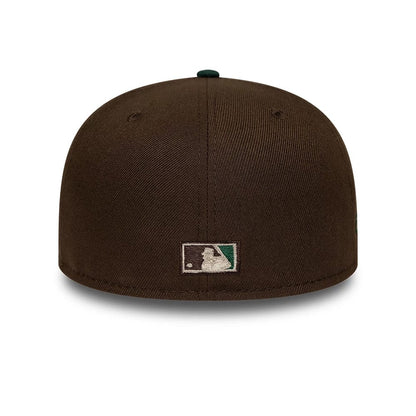 Pictured is this MLB Cooperstown Houston Astros 59FIFTY Fitted cap in dark brown & dark green. 5