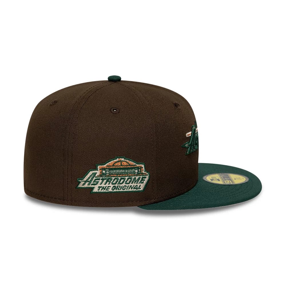 Pictured is this MLB Cooperstown Houston Astros 59FIFTY Fitted cap in dark brown & dark green. 6