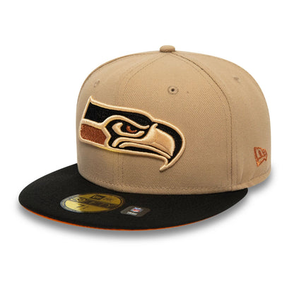 This is a Seattle Seahawks NFL Light Beige 59FIFTY Fitted Cap 4