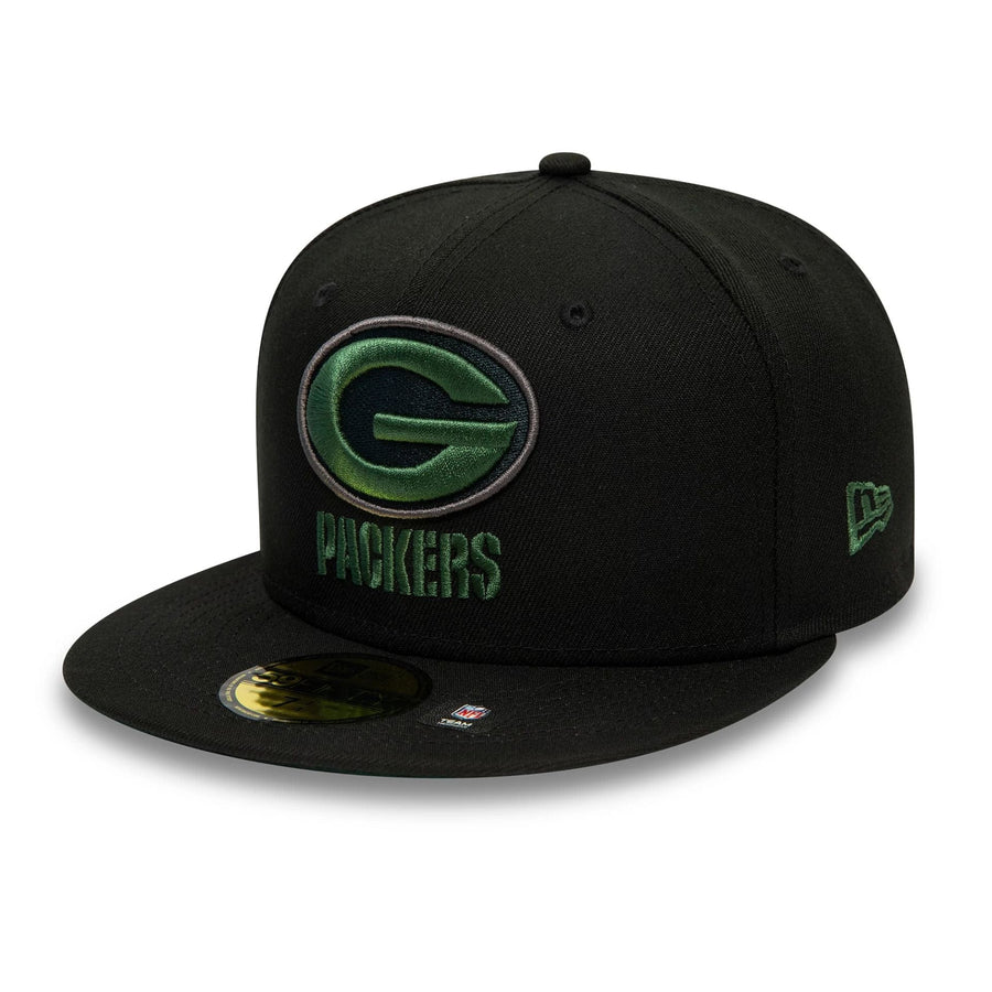 This is a Green Bay Packers NFL Rivals Black 59FIFTY Fitted Cap 4