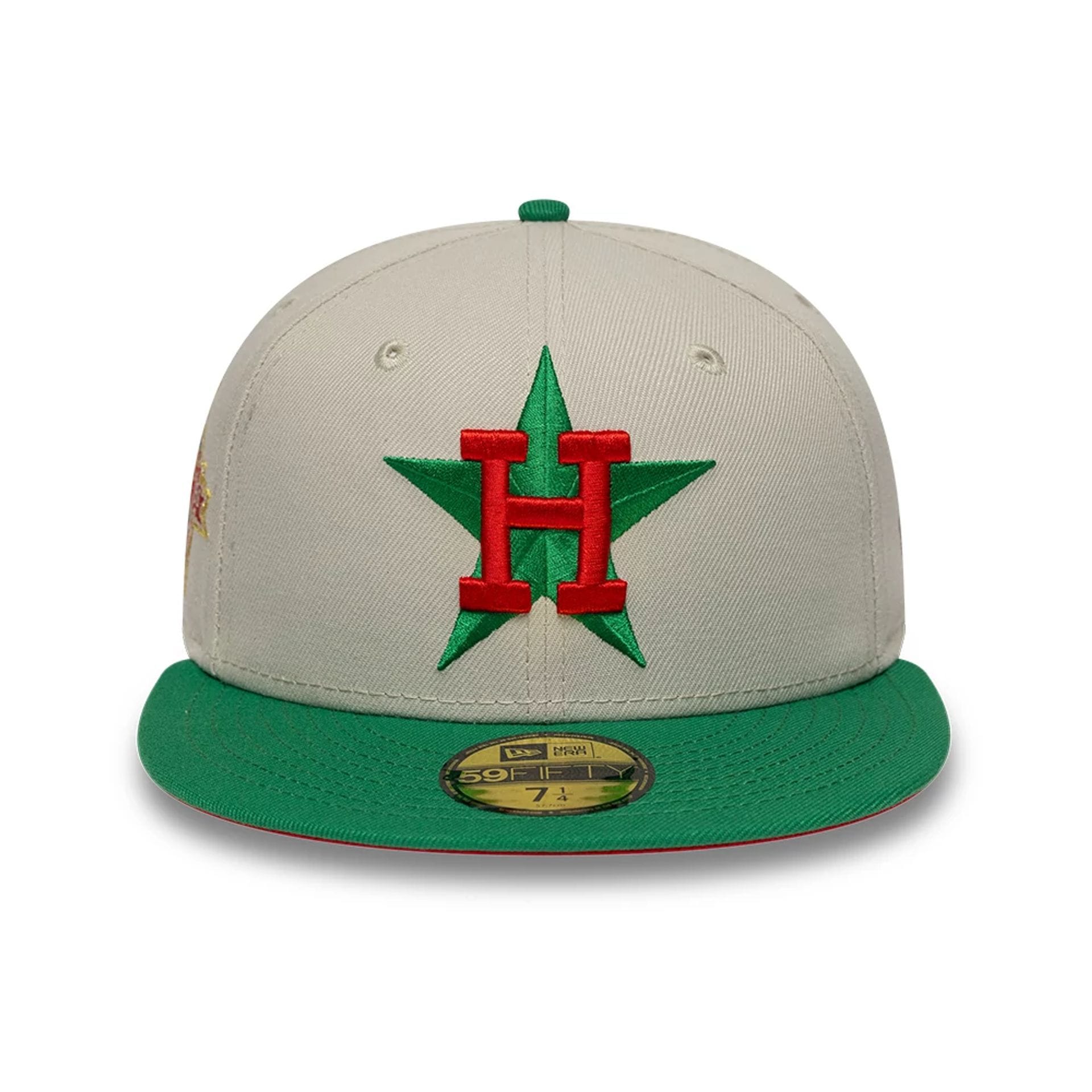 Pictured is this MLB Cooperstown Houston Astros 59FIFTY Fitted cap in Beige. 3