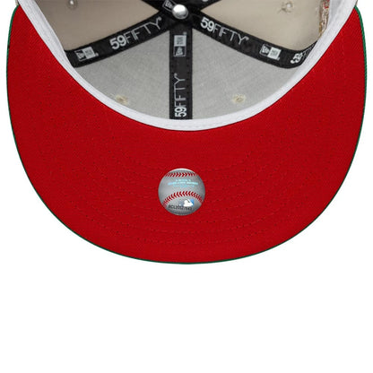 Pictured is this MLB Cooperstown Houston Astros 59FIFTY Fitted cap in Beige & Green. 2