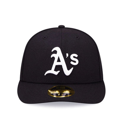 Pictured is this Athletics MLB Black  Low Profile 59FIFTY Fitted cap. 3