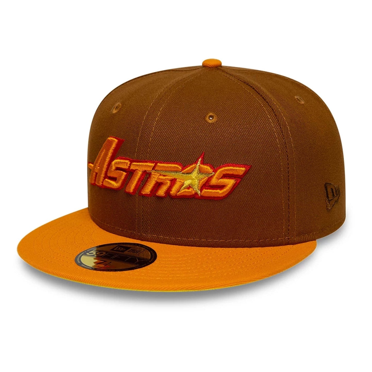 Pictured is this MLB Cooperstown Houston Astros 59FIFTY Fitted cap in brown. 4