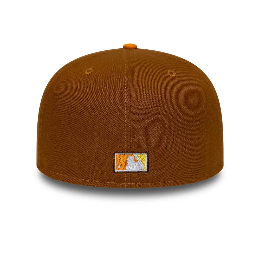 Pictured is this MLB Cooperstown Houston Astros 59FIFTY Fitted cap in brown. 5
