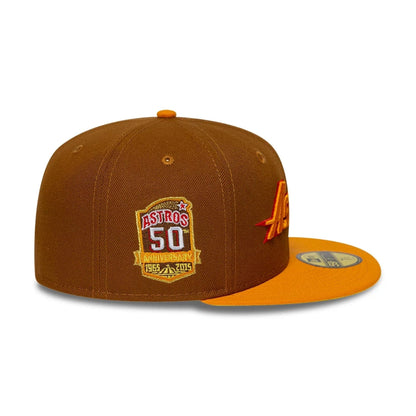 Pictured is this MLB Cooperstown Houston Astros 59FIFTY Fitted cap in brown. 6