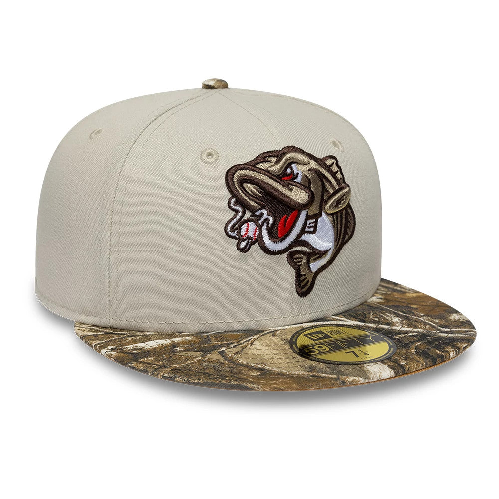 Pictured is this MiLB Hometown Gwinnett Stripers 59FIFTY Fitted cap in Beige 4