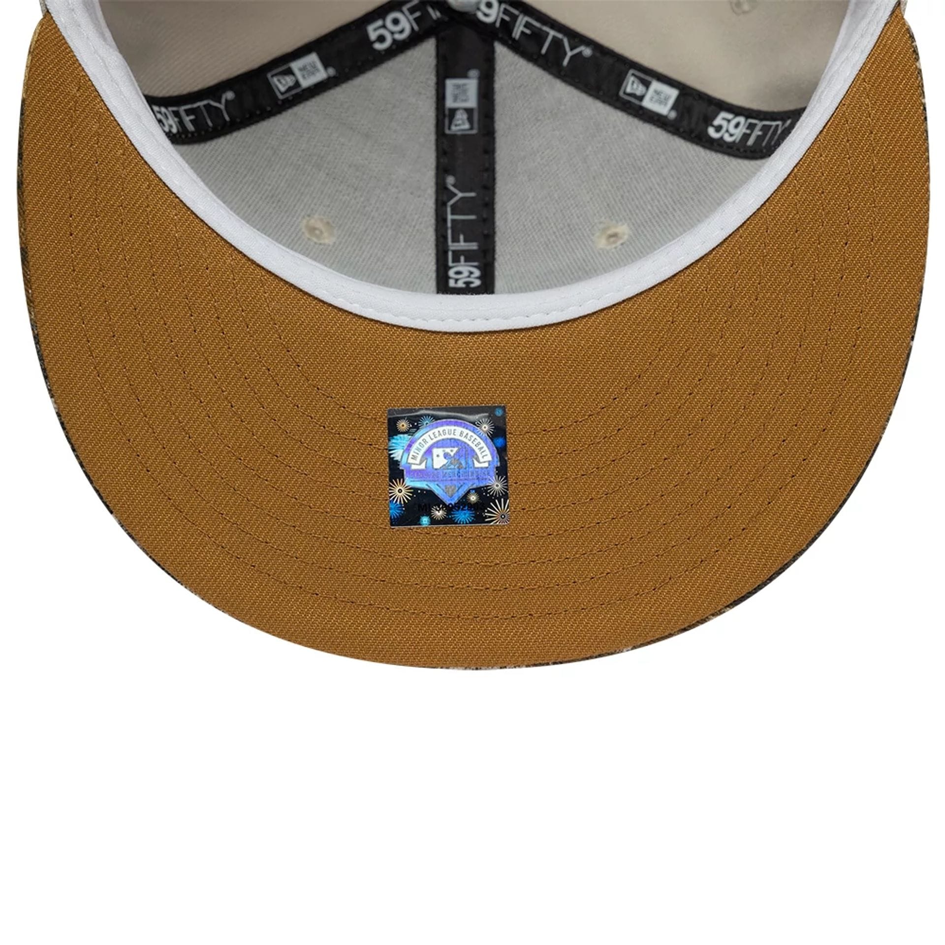 Pictured is this MiLB Hometown Gwinnett Stripers 59FIFTY Fitted cap in Beige  2