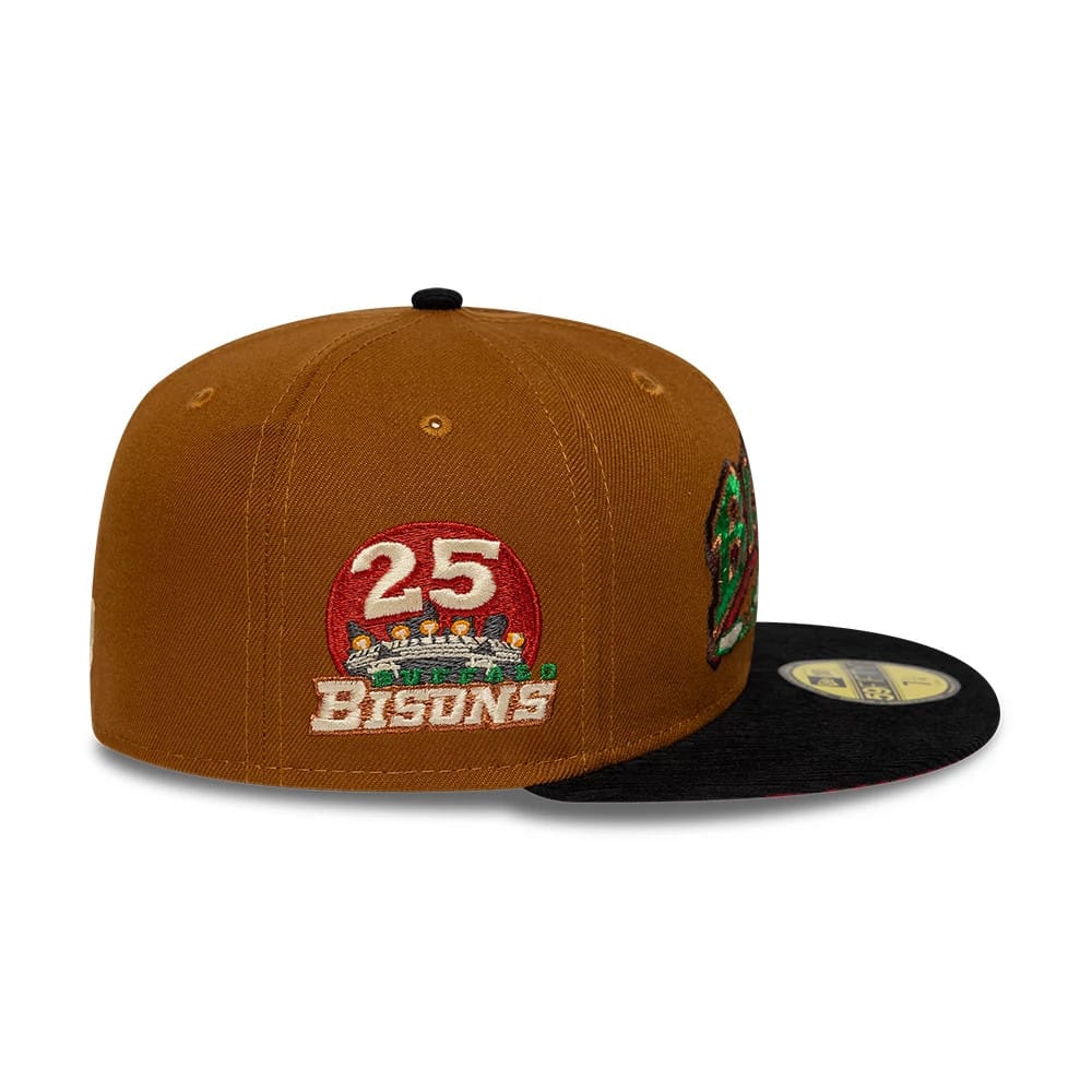 Pictured is this MiLB Hometown Buffalo Bisons 59FIFTY Fitted cap in brown. 6
