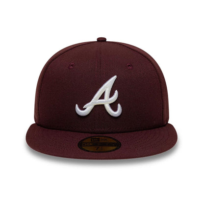 Pictured is this MLB Atlanta Braves 59FIFTY Fitted cap in dark purple. 3