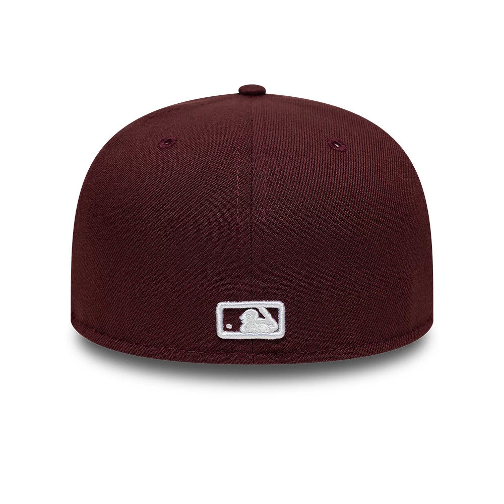 Pictured is this MLB Athletics 59FIFTY Fitted cap in dark purple. 5