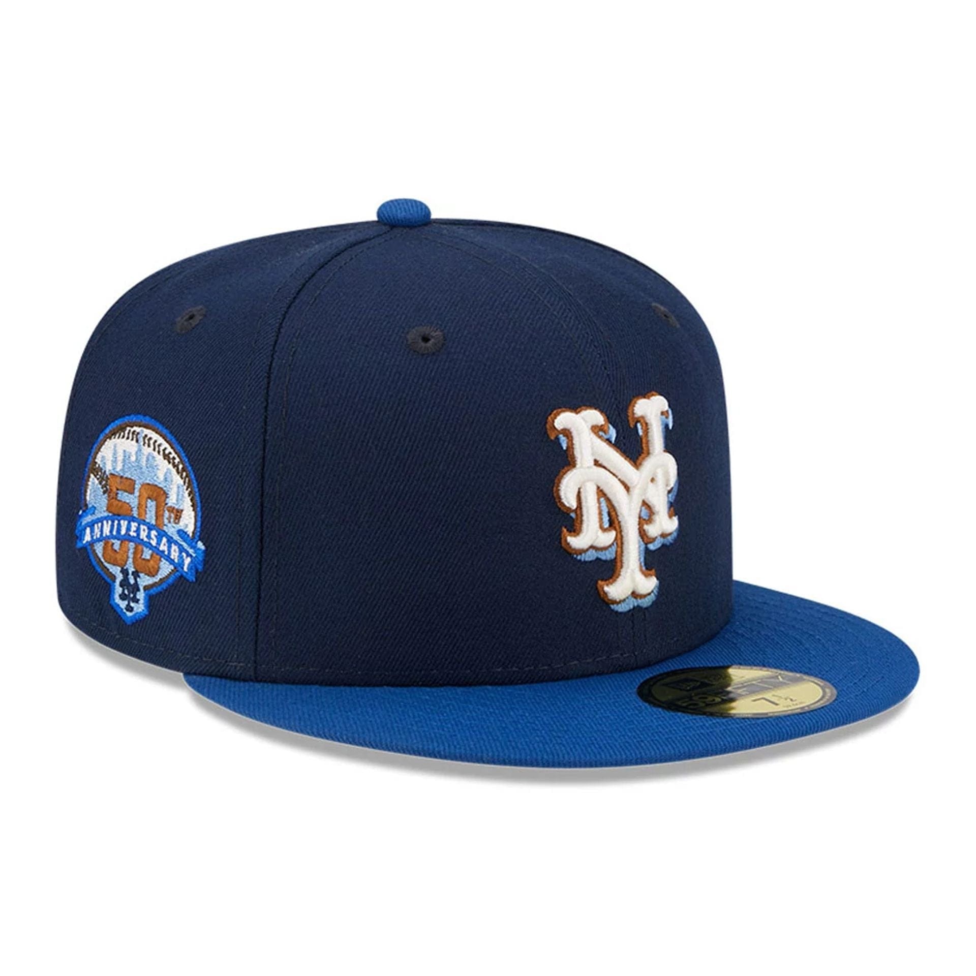 Pictured is this New York Mets Dark Blue 59FIFTY Fitted Cap 1