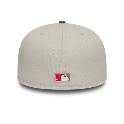 Pictured is this MLB Cooperstown Houston Astros 59FIFTY Fitted cap in beige. 7