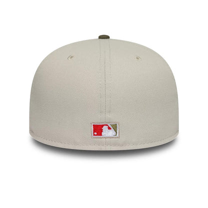 Pictured is this MLB Cooperstown Houston Astros 59FIFTY Fitted cap in beige & green. 7