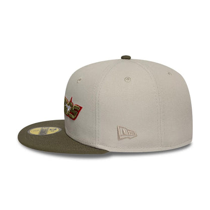 Pictured is this MLB Cooperstown Houston Astros 59FIFTY Fitted cap in beige & green. 6