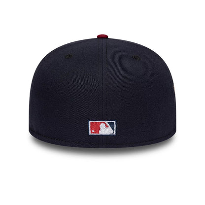 Pictured is this MLB Cooperstown New York Yankees 59FIFTY Fitted cap in navy & dark red. 5