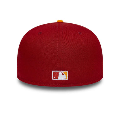 Pictured is this MLB Cooperstown Houston Astros 59FIFTY Fitted cap in dark red. 5