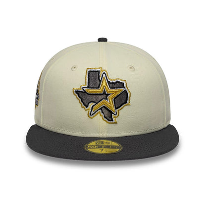 Pictured is this MLB Cooperstown Houston Astros 59FIFTY Fitted cap in white & black. 3