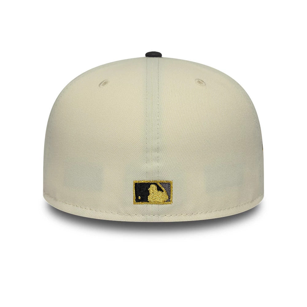 Pictured is this MLB Cooperstown Houston Astros 59FIFTY Fitted cap in white & black. 5