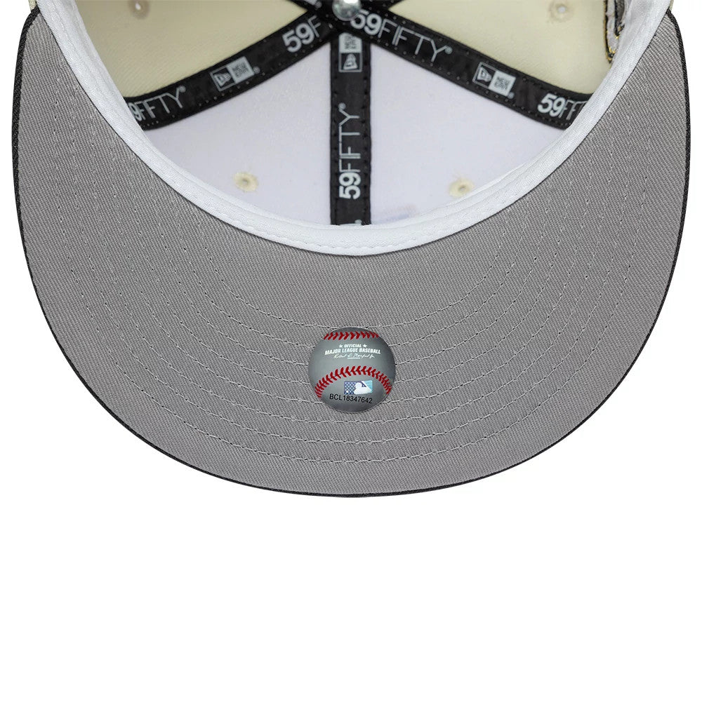 Pictured is this MLB Cooperstown Houston Astros 59FIFTY Fitted cap in white & black. 2