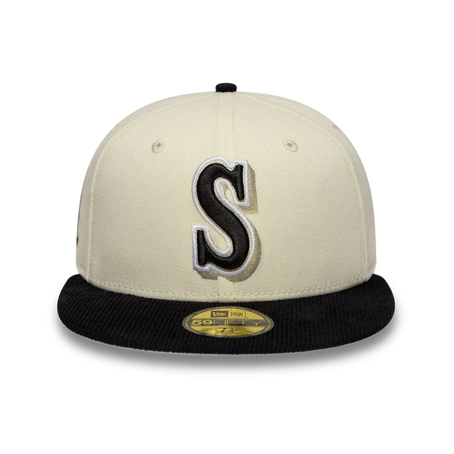 Pictured is this MLB Cooperstown Seattle Mariners 59FIFTY Fitted cap in white. 3