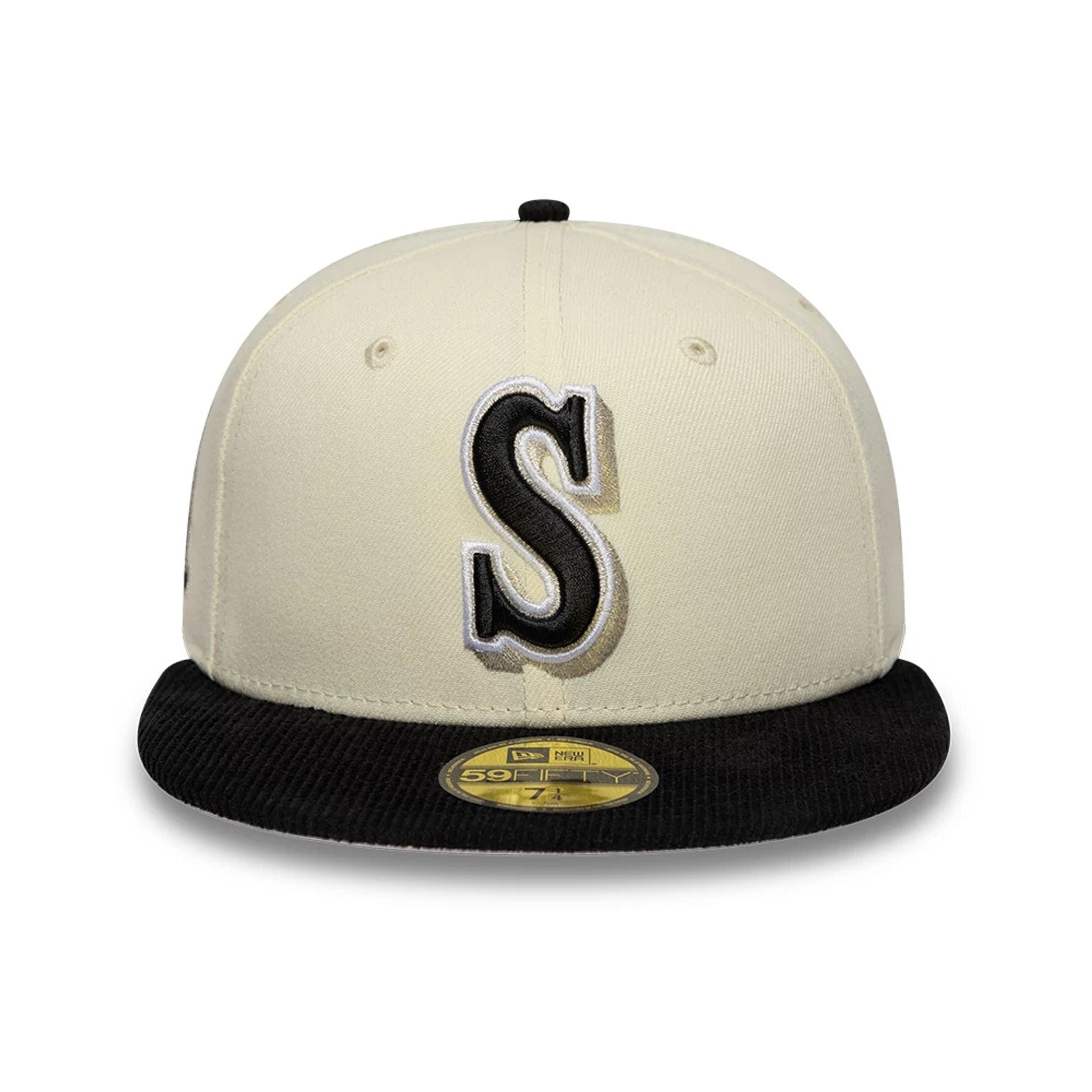 Pictured is this MLB Cooperstown Seattle Mariners 59FIFTY Fitted cap in white. 3
