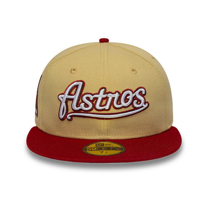 Pictured is this MLB Vegas Houston Astros 59FIFTY Fitted cap in gold. 3
