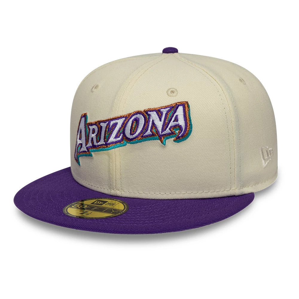 Pictured is this MLB Cooperstown Arizona Diamondbacks 59FIFTY Fitted cap in white. 4